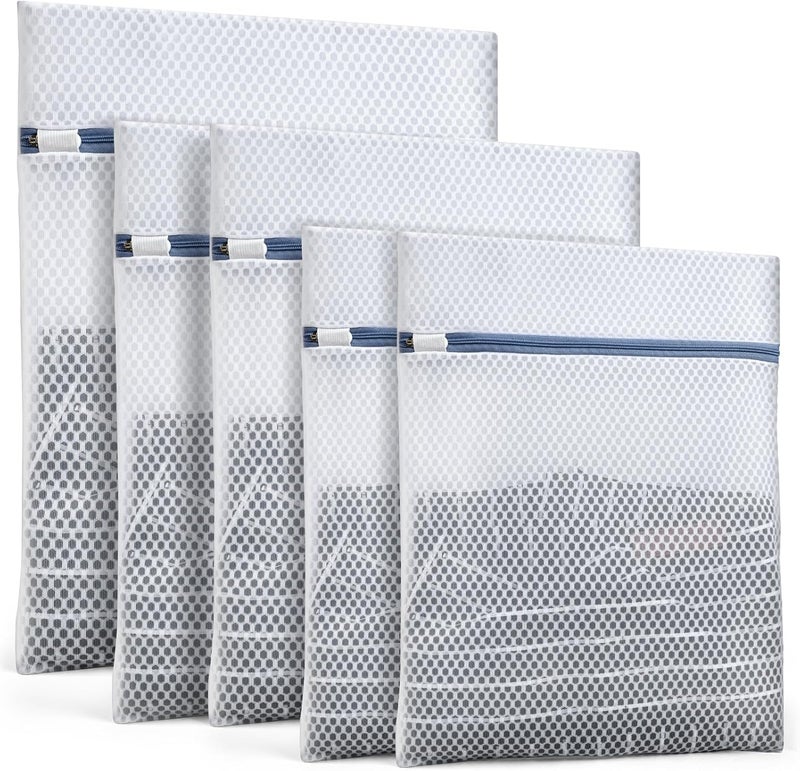 KWULP Heavy-Duty Honeycomb Mesh Laundry Bags, 5-Pack (2x 12×16", 2x 16×20", 1x 20×24") | Delicates Wash Bags for Lingerie & Baby Clothes - Image 1
